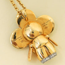 Louis Vuitton 18K 3 Golds Vivienne Diamond Black Lacquer Pendant Necklace