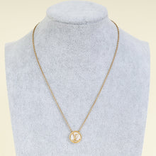 Louis Vuitton Gold Mother of Pearl Circle Logo Pendant Necklace