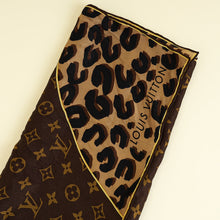 Louis Vuitton Monogram and Leopard Print Silk Square Scarf