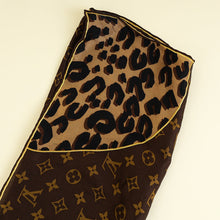 Louis Vuitton Monogram and Leopard Print Silk Square Scarf