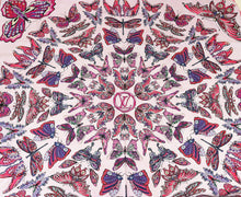Louis Vuitton Pink Multicolor Carre World Of Love Butterfly Square Scarf