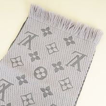 Louis Vuitton Grey Monogram Logomania Wool Silk Scarf