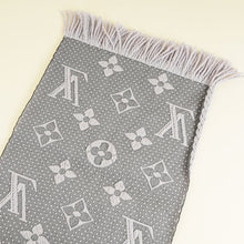 Louis Vuitton Grey Monogram Logomania Wool Silk Scarf