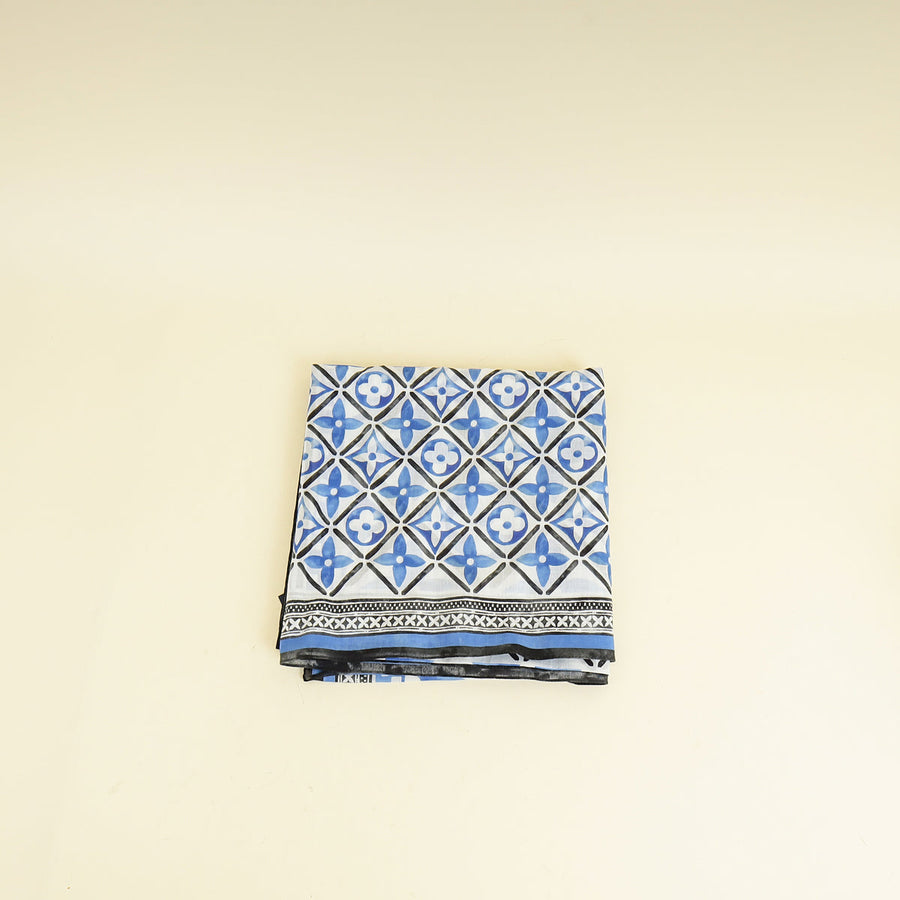 Louis Vuitton Blue Multicolor By The Pool Cotton Shawl