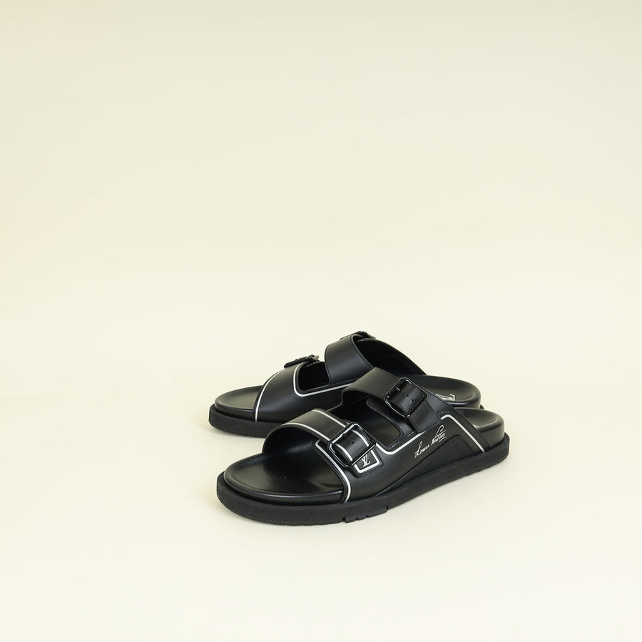 Louis Vuitton Black Trainer Slide Slippers Men's 11