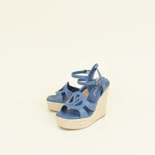 Louis Vuitton Dark Blue Isola Wedge Espadrille Sandal 38