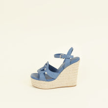Louis Vuitton Dark Blue Isola Wedge Espadrille Sandal 38