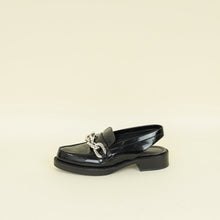 Louis Vuitton Black Chain Moccasin Slingback 36.5