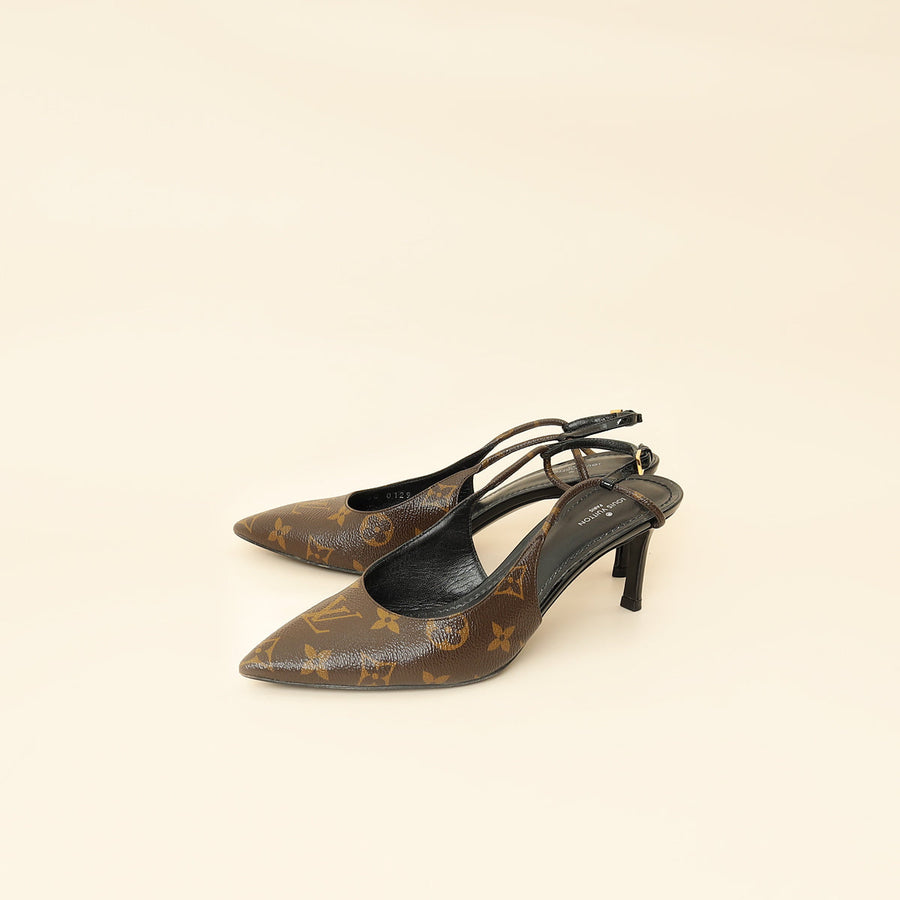 Louis Vuitton Monogram Cherie Slingback Pump 37.5
