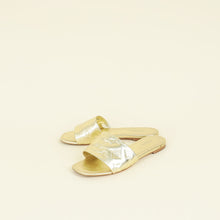 Louis Vuitton Metallic Gold Monogram Revival Flat Mules 37