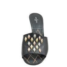 Louis Vuitton Black Studded Slide Sandals 38.5