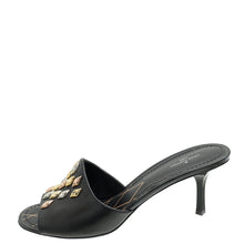 Louis Vuitton Black Studded Slide Sandals 38.5
