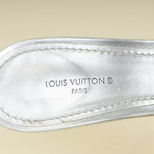 Louis Vuitton Metallic Silver Monogram Embossed Revival Mules 38
