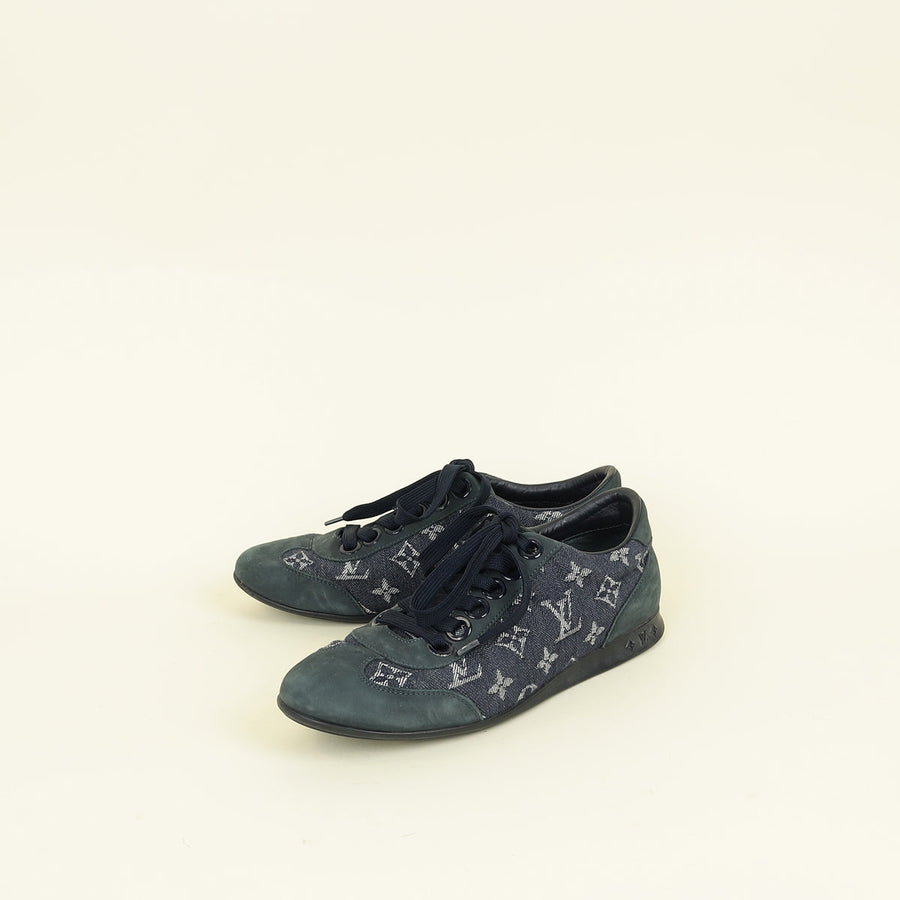 Louis Vuitton Blue Monogram Denim Sneaker 38