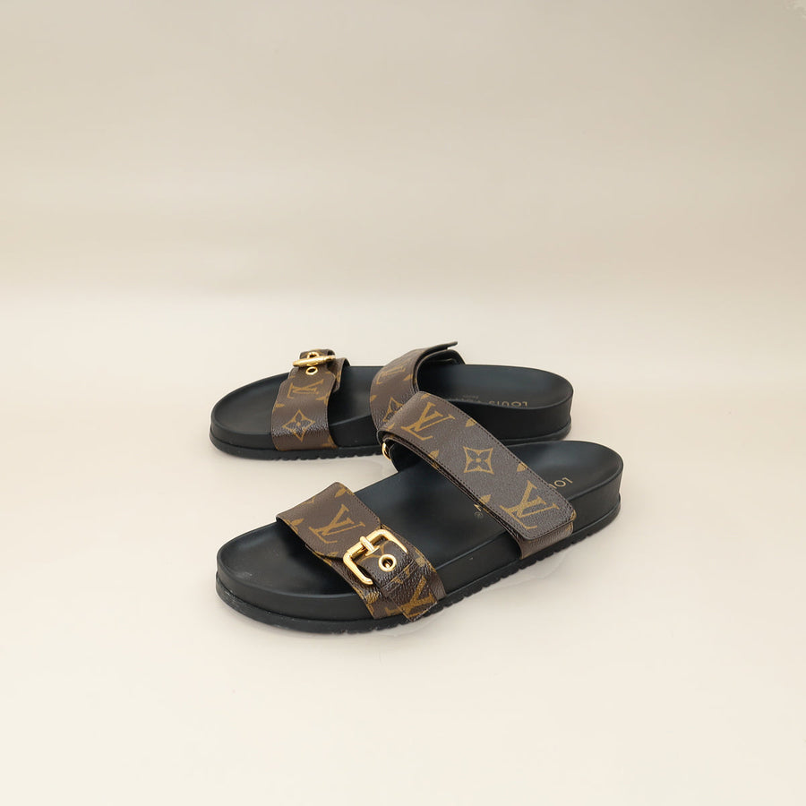 Louis Vuitton Monogram Bom Dia Flat Mules 38