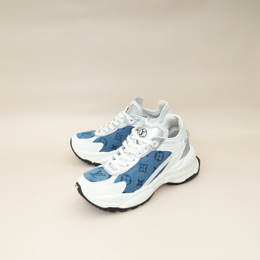 Louis Vuitton Bicolor Monogram Denim Run 55 Sneaker 38