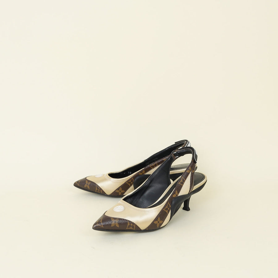 Louis Vuitton Tricolor Archlight Slingback Pump 38