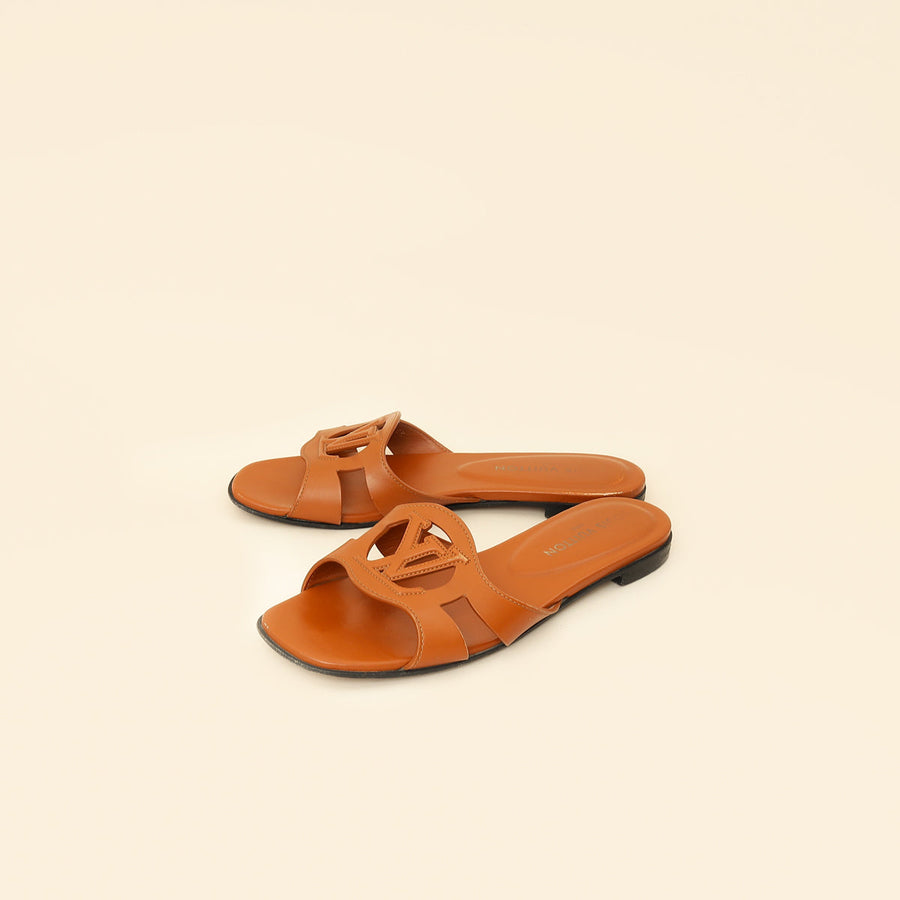 Louis Vuitton Brown Isola Flat Mules 39.5