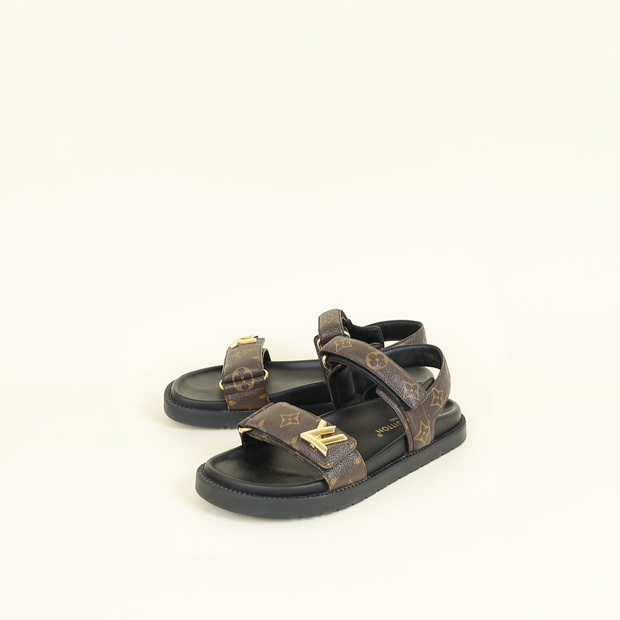 Louis Vuitton Monogram Sunset Comfort Flat Sandal 39