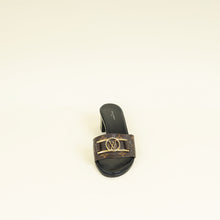 Louis Vuitton Monogram Black Lockit Mules 40