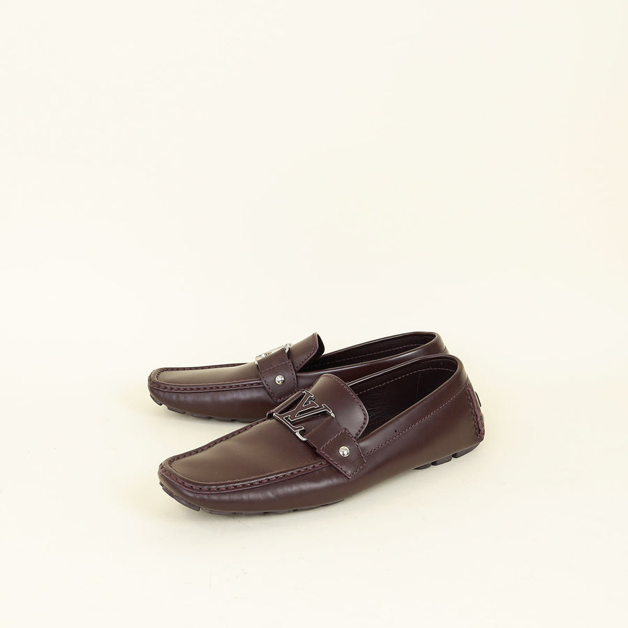 Louis Vuitton Dark Burgundy Monte Carlo Loafers 10.5