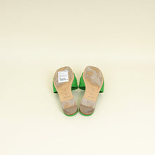 Louis Vuitton Green Monogram Embossed Revival Flat Mules 36