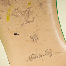 Louis Vuitton Green Monogram Embossed Revival Flat Mules 36