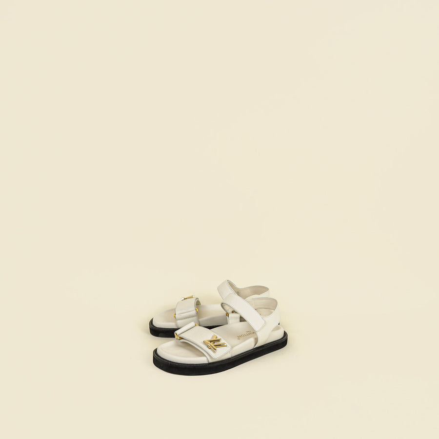 Louis Vuitton Ecru Sunset Flat Comfort Sandal 36