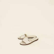 Louis Vuitton Cream Monogram Empreinte Lockit Flat Mules 38.5
