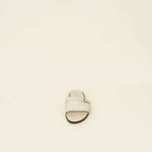 Louis Vuitton Cream Monogram Empreinte Lockit Flat Mules 38.5