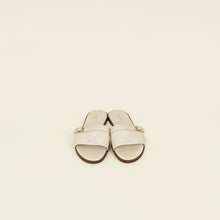 Louis Vuitton Cream Monogram Empreinte Lockit Flat Mules 38.5