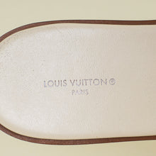 Louis Vuitton Cream Monogram Empreinte Lockit Flat Mules 38.5