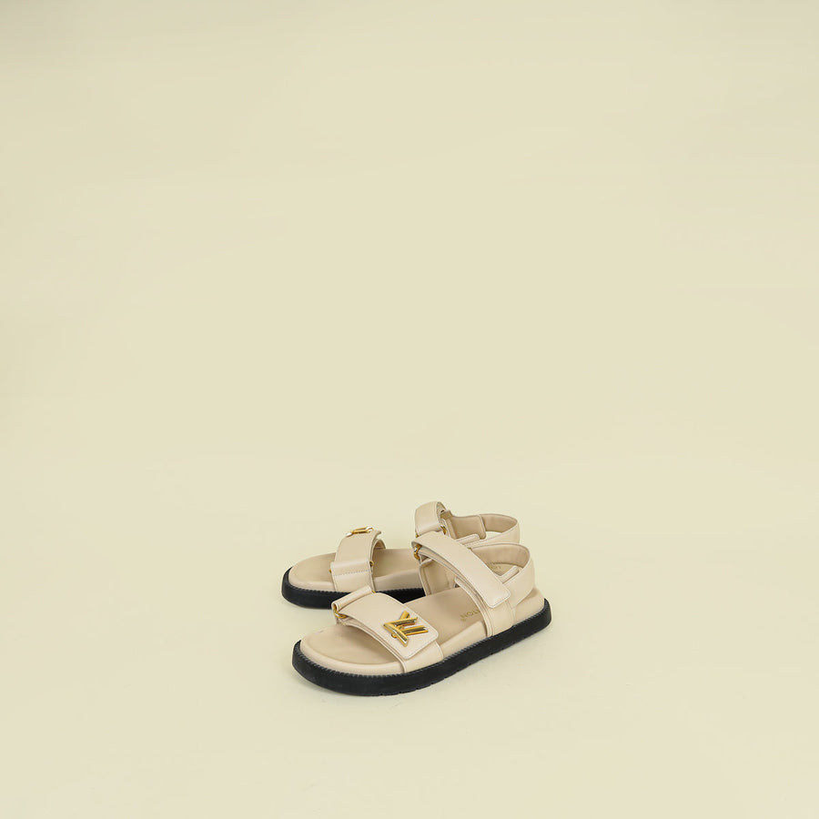 Louis Vuitton Beige Sunset Flat Comfort Sandal 38