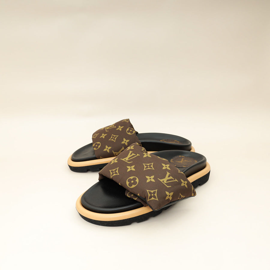 Louis Vuitton Cacao Brown Monogram Pool Pillow Comfort Mule 40