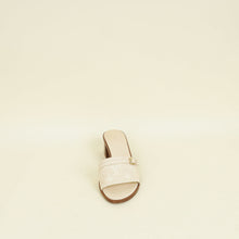 Louis Vuitton Cream Monogram Empreinte Lockit Mules 40