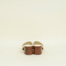 Louis Vuitton Cream Monogram Empreinte Lockit Mules 40