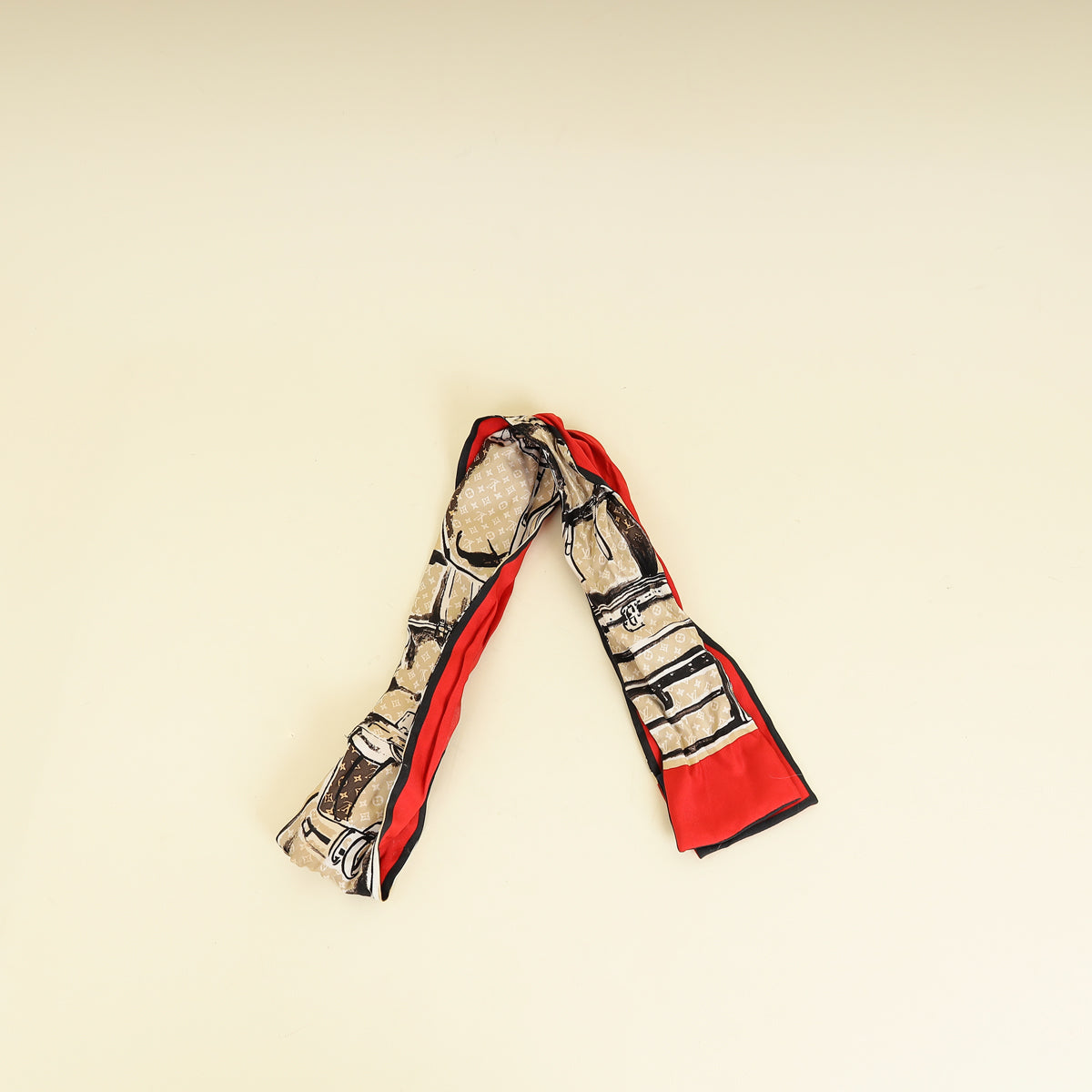 Louis Vuitton Multicolor Trunks Print Bandeau Scarf