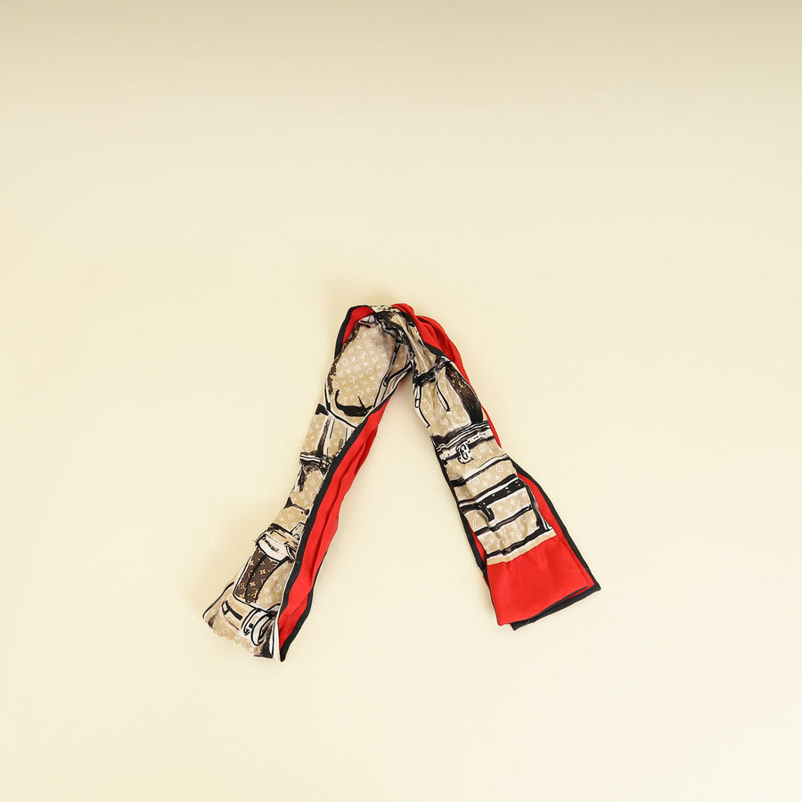 Louis Vuitton Multicolor Trunks Print Bandeau Scarf