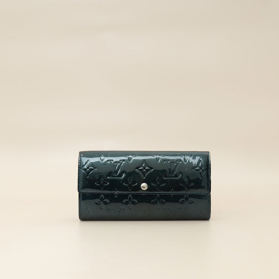 Louis Vuitton Bleu Nuit Monogram Vernis Sarah Wallet