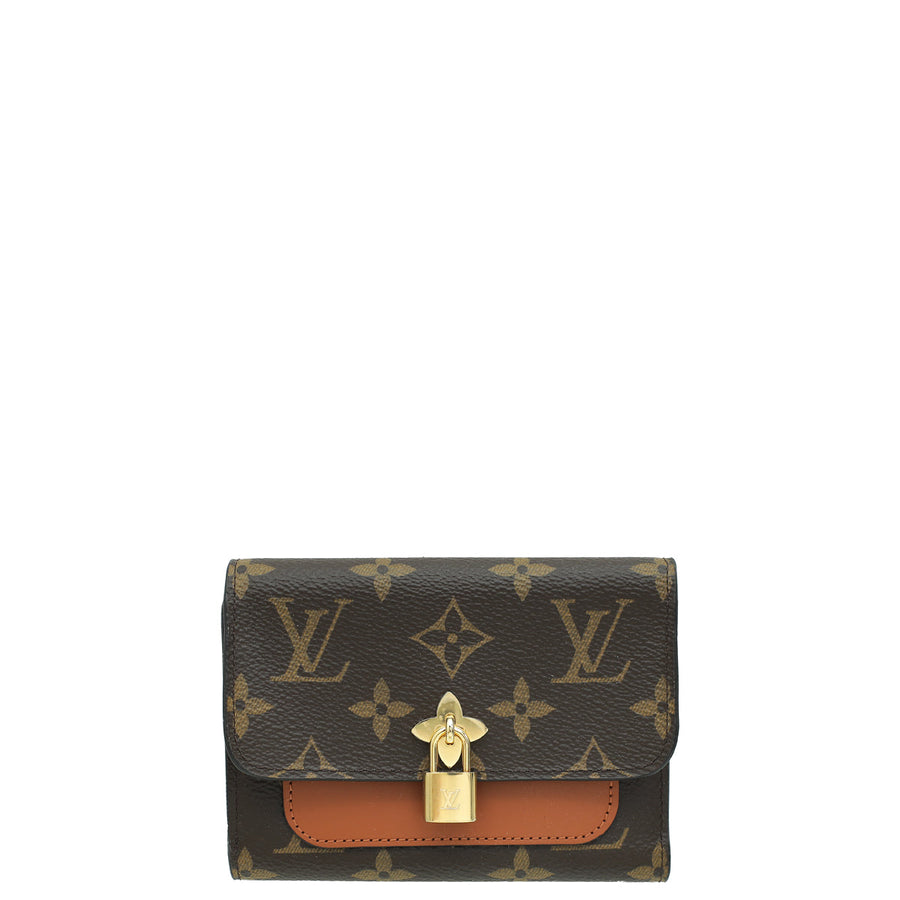 Louis Vuitton Monogram Caramel Flower Lock Compact Wallet
