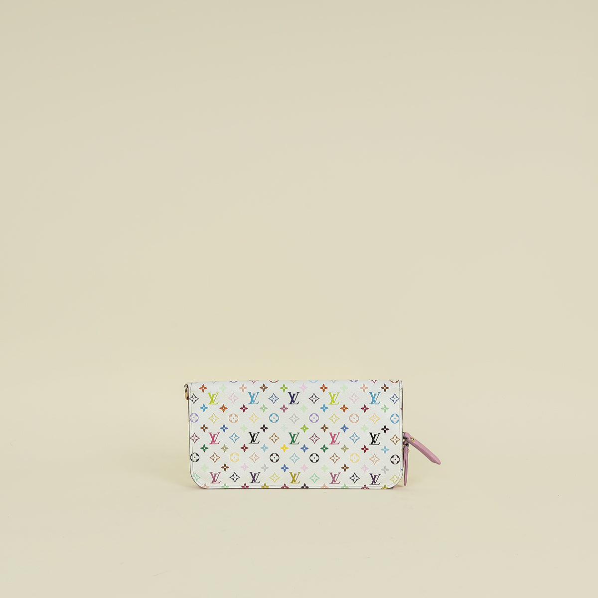 Louis Vuitton White Multicolor Monogram Insolite Wallet w/ Initial