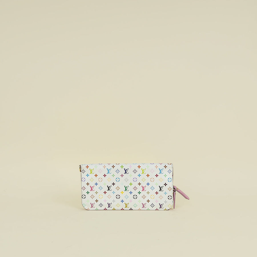 Louis Vuitton White Multicolor Monogram Insolite Wallet w/ Initial