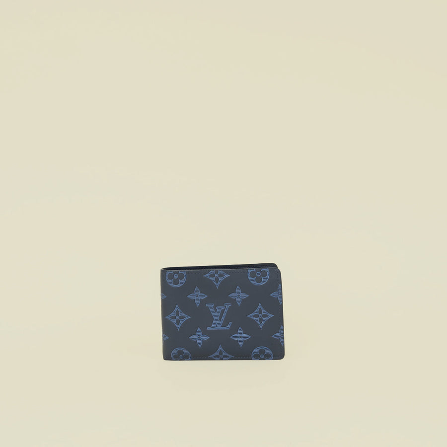 Louis Vuitton Navy Blue Monogram Shadow Multiple Wallet