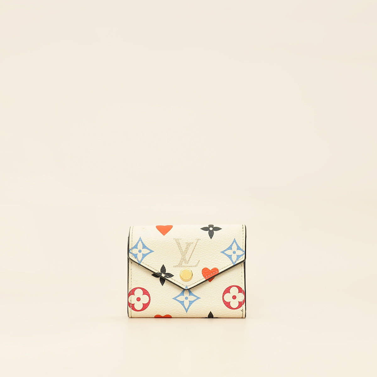 Louis Vuitton White Multicolor Monogram Game On Zoe Wallet
