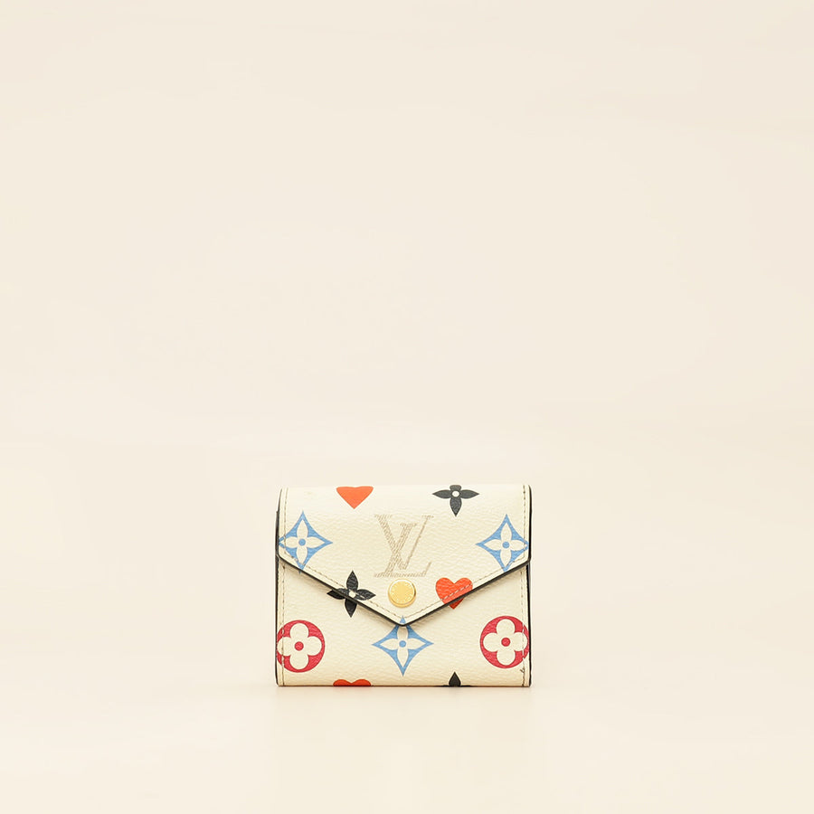 Louis Vuitton White Multicolor Monogram Game On Zoe Wallet
