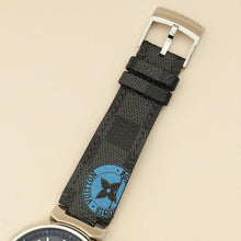 Louis Vuitton Stainless Steel Damier Graphite Tambour Automatic 44mm Watch