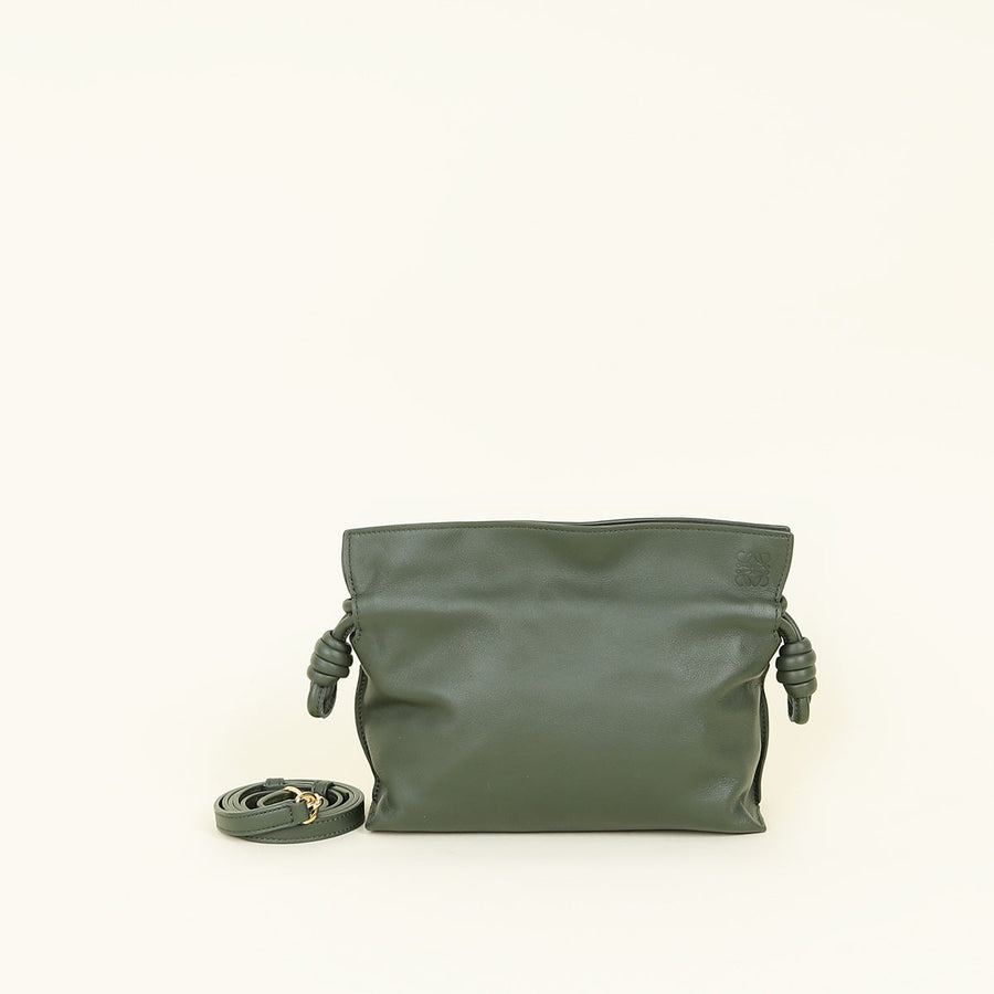 Loewe Bottle Green x Suna Fujita Panda Mini Flamenco Knot Clutch Bag