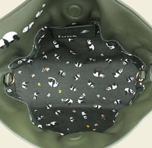 Loewe Bottle Green x Suna Fujita Panda Mini Flamenco Knot Clutch Bag