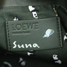 Loewe Bottle Green x Suna Fujita Panda Mini Flamenco Knot Clutch Bag
