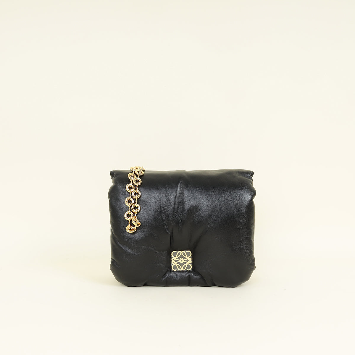 Loewe Black Puffer Goya Padded Chain Shoulder Bag